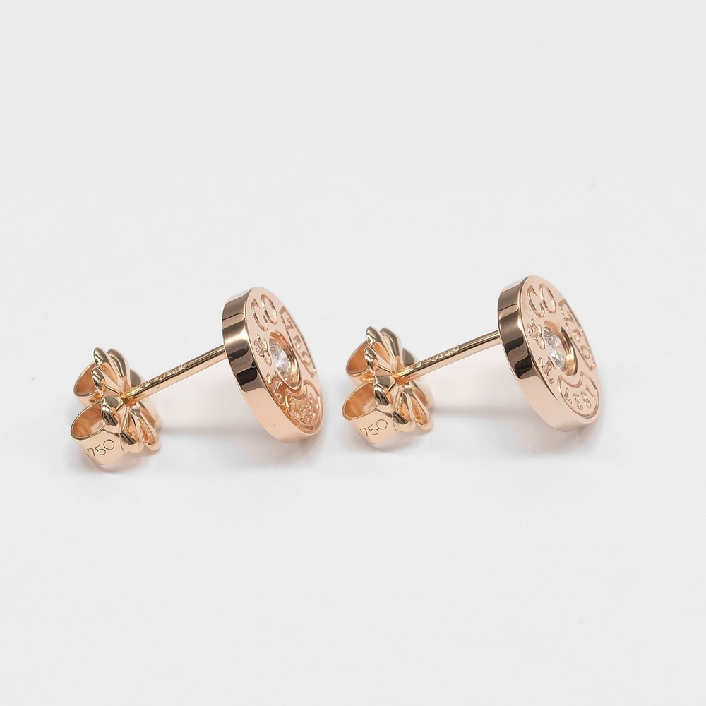 TIFFANY 18k Gold Diamond Earrings - Picture 10 of 11